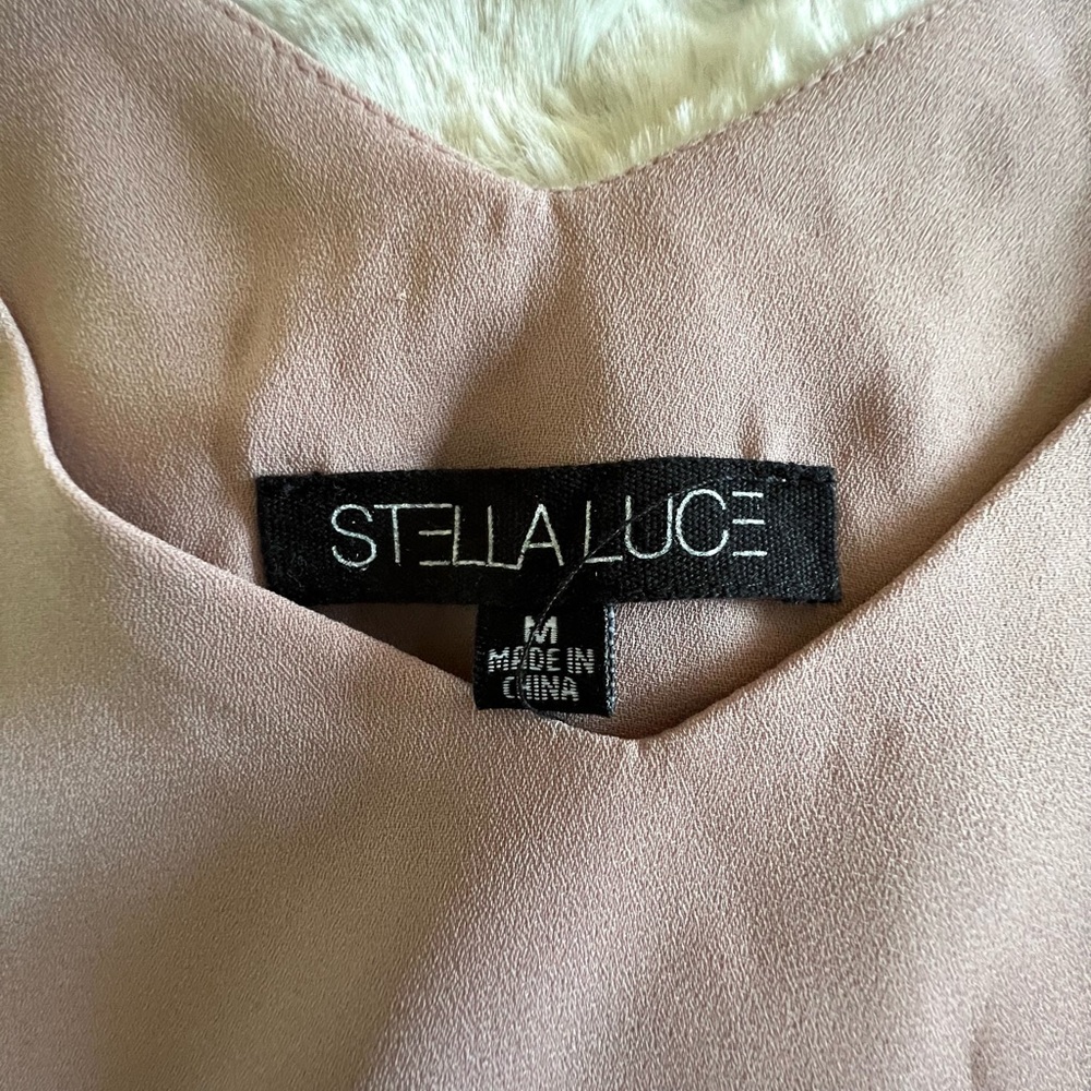 Stella Luce brand, camisole type top, chiffon type material, size M, dusty rose.